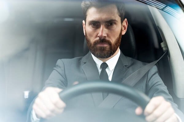 Private chauffeur in St Moritz behind the wheel